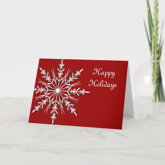 Tarjeta Festiva Snowflake sobre los Navidades de los negocios rojo