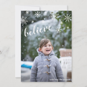 Tarjeta Festiva Snowflakes cree que los Navidades simples y amable