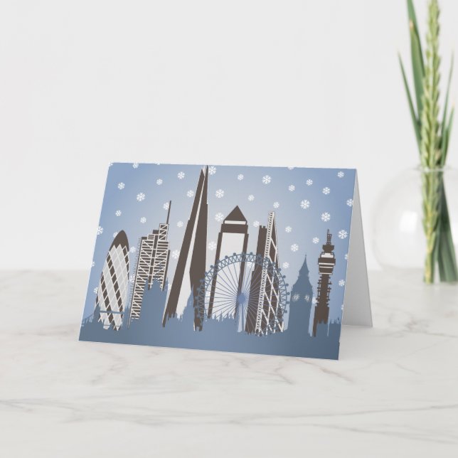 Tarjeta Festiva Snowflakes de Londres (Anverso)