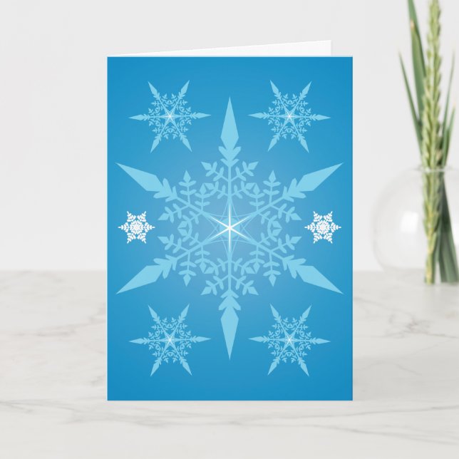 Tarjeta Festiva Snowflakes Holiday Season's Greeting Folding Card (Anverso)