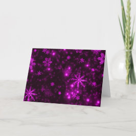 Tarjeta Festiva Snowflakes Purple Scene Peace Love Joy Cita