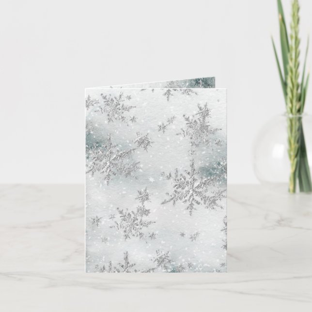 Tarjeta Festiva Snowflakes Snowflakes Snowowowley Winter Holiday C (Anverso)