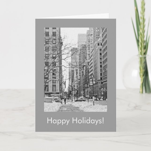 Tarjeta Festiva Snowley Manhattan Holiday Card (Anverso)