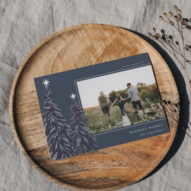 Tarjeta Festiva Snowley Pines | Foto de Navidades elegantes (Subido por el creador)