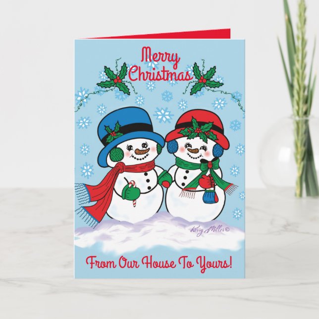 Tarjeta Festiva Snowman (Anverso)