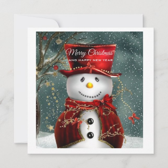Tarjeta Festiva Snowman (Anverso)