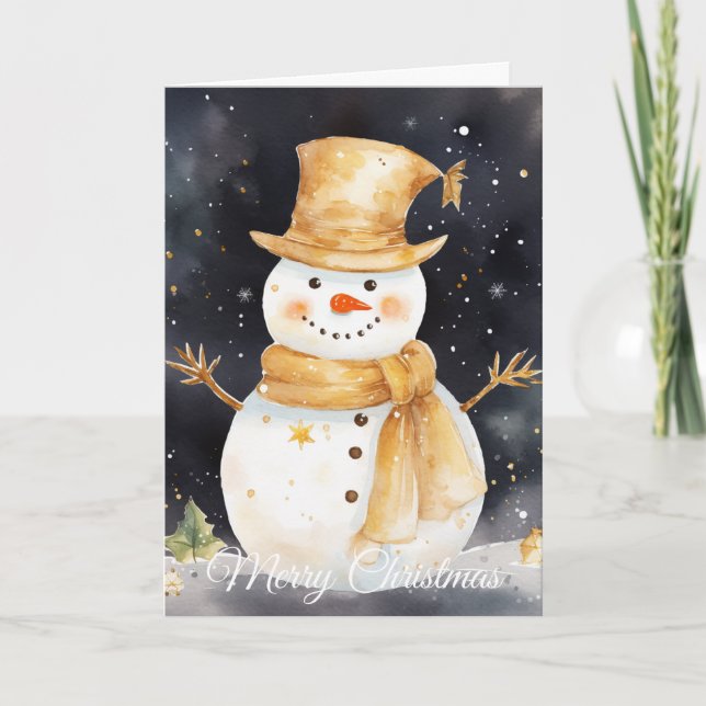 Tarjeta Festiva Snowman (Anverso)