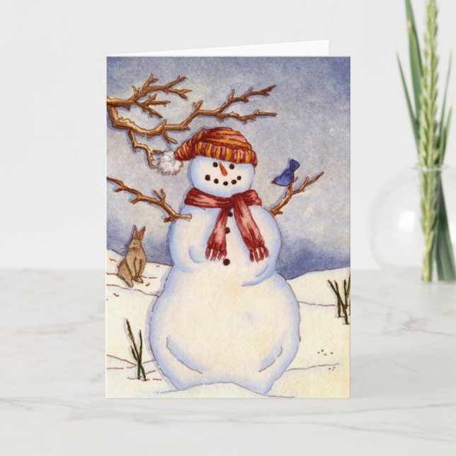 Tarjeta Festiva Snowman (Anverso)