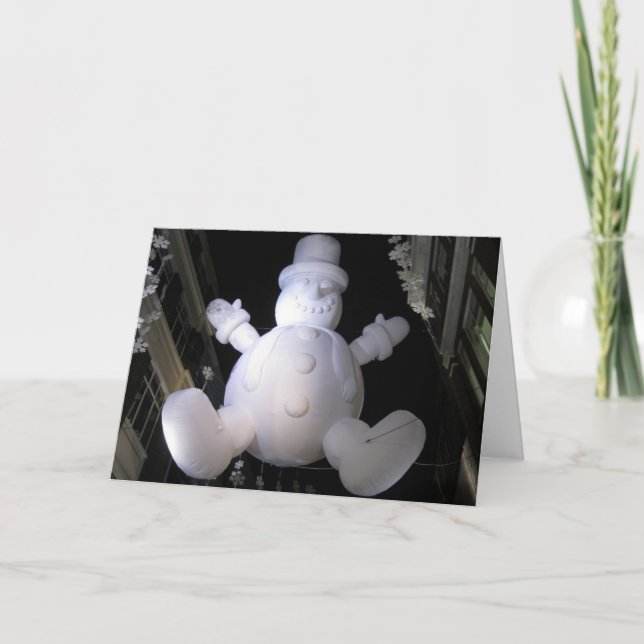 Tarjeta Festiva snowman aéreo (Anverso)