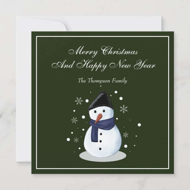 Tarjeta Festiva Snowman ChristMass Card (Anverso)