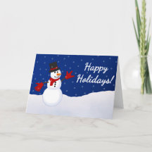 Snowman con I Love You ASL Handform Navidades Card