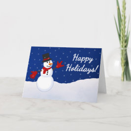 Tarjeta Festiva Snowman con I Love You ASL Handform Navidades Card