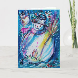 TARJETA FESTIVA SNOWMAN CON OWL