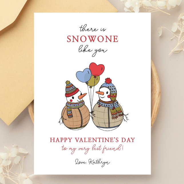 Tarjeta Festiva Snowman Couple Sweet El día de San Valentín (Subido por el creador)