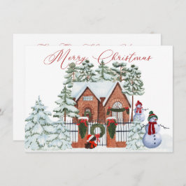 Tarjeta Festiva Snowman de nuestra casa a sus Navidades