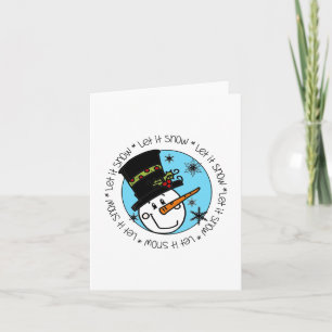 Tarjeta Festiva Snowman deja que la nieve