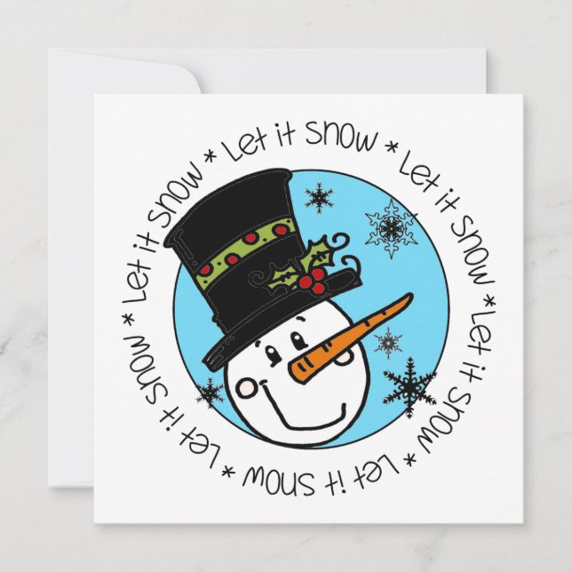 Tarjeta Festiva Snowman deja que la nieve (Anverso)
