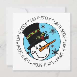 Tarjeta Festiva Snowman deja que la nieve