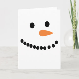 Tarjeta Festiva Snowman enfrenta a los graciosos niños y adultos d