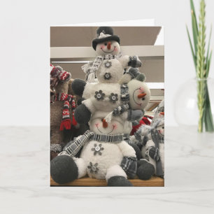 TARJETA FESTIVA SNOWMAN FAMILY DICE **MERRY CHRISTMAS"