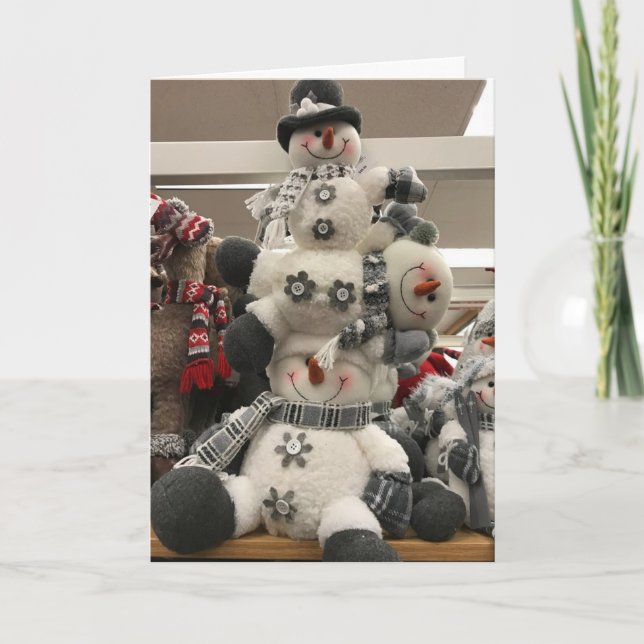 TARJETA FESTIVA SNOWMAN FAMILY DICE **MERRY CHRISTMAS" (Anverso)
