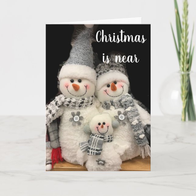 TARJETA FESTIVA SNOWMAN FAMILY DICE **MERRY CHRISTMAS" (Anverso)