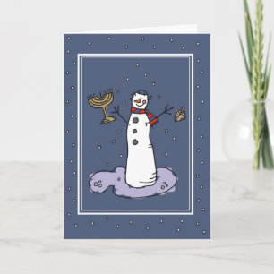Tarjeta Festiva Snowman Hanukkah