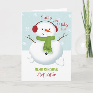 Tarjeta Festiva Snowman Holiday Cheer