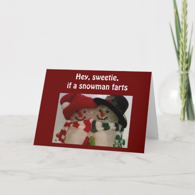 Tarjeta Festiva SNOWMAN HUMOR - SUECIA para NAVIDADES (Anverso)