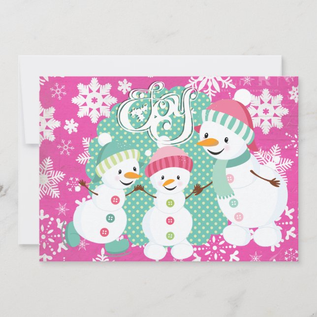 Tarjeta Festiva Snowman Joy Holiday (Anverso)