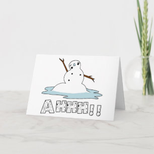 Tarjeta Festiva Snowman Melting