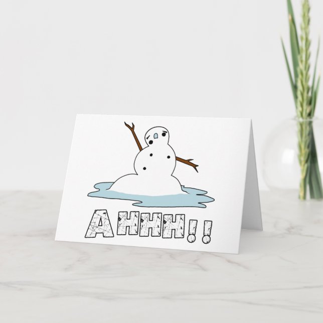 Tarjeta Festiva Snowman Melting (Anverso)