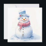 Tarjeta Festiva Snowman Merry Christmas Card<br><div class="desc">tarjeta de navidad de muñecos de nieve</div>
