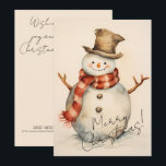 Tarjeta Festiva Snowman minimalista<br><div class="desc">Minimalista tarjeta de vacaciones de Snowman Difunde alegría,  comparte alegría,  feliz todo y siempre feliz! Tarjetas de Navidad diseñadas para iluminar el año entero.</div>