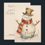Tarjeta Festiva Snowman minimalista<br><div class="desc">Minimalista tarjeta de vacaciones de Snowman Difunde alegría, comparte alegría, feliz todo y siempre feliz! Tarjetas de Navidad diseñadas para iluminar el año entero.</div>
