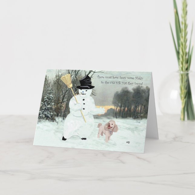 Tarjeta Festiva Snowman, Navidades de canapé (Anverso)