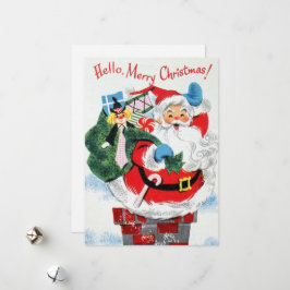 Tarjeta Festiva snowman retro vintage