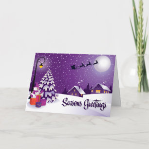 Tarjeta Festiva Snowman Seasons Greetings