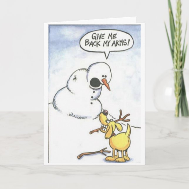 Tarjeta Festiva Snowman sin brazos (Anverso)