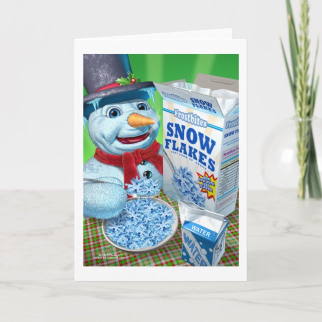 Tarjeta Festiva snowman_snowflakes (Anverso)