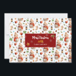 Tarjeta Festiva Snowman Winter Holiday - Merry Christmas<br><div class="desc">Send warm holiday wishes with this personalized Christmas card, featuring a charming snowman and festive seasonal details. Customize the front with your family name or recipient's name and the year, and add a heartfelt message on the back to make it truly unique. Perfect for spreading joy, love, and holiday cheer...</div>