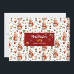 Tarjeta Festiva Snowman Winter Holiday - Merry Christmas<br><div class="desc">Send warm holiday wishes with this personalized Christmas card, featuring a charming snowman and festive seasonal details. Customize the front with your family name or recipient's name and the year, and add a heartfelt message on the back to make it truly unique. Perfect for spreading joy, love, and holiday cheer...</div>