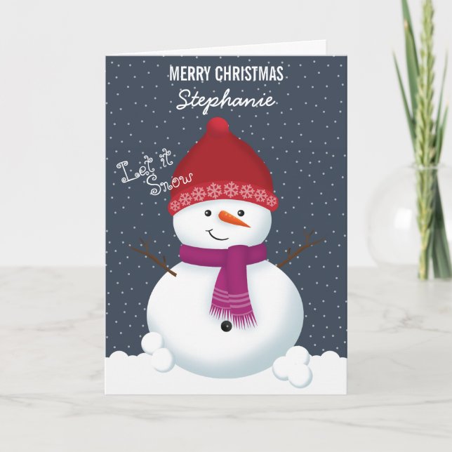 Tarjeta Festiva Snowman Winter Wonderland (Anverso)