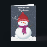 Tarjeta Festiva Snowman Winter Wonderland<br><div class="desc">Snowman Winter Wonderland Deja Que Nieva, Que Nieva, Que Nieva. Celebra la temporada con este divertido y caprichoso tema invernal. Este diseño de invierno consiste en un divertido y encantador muñeco de nieve y dos animados niños vestidos con sus suéteres de invierno más cálidos. Trae la diversión con los accesorios...</div>