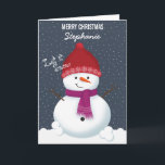 Tarjeta Festiva Snowman Winter Wonderland<br><div class="desc">Snowman Winter Wonderland Deja Que Nieva, Que Nieva, Que Nieva. Celebra la temporada con este divertido y caprichoso tema invernal. Este diseño de invierno consiste en un divertido y encantador muñeco de nieve y dos animados niños vestidos con sus suéteres de invierno más cálidos. Trae la diversión con los accesorios...</div>