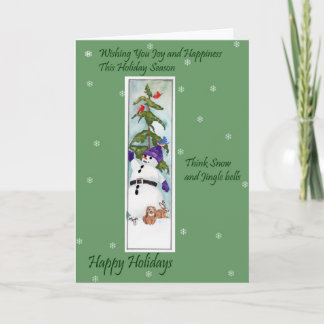 Tarjeta Festiva Snowman y sus amigos