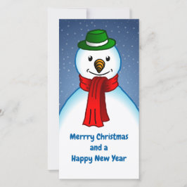 Tarjeta Festiva Snowmans Merry Christmas and Happy New Year