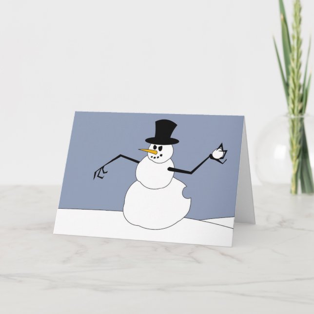 Tarjeta Festiva Snowman's Revenge (Anverso)