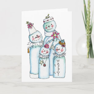 Tarjeta Festiva Snowmen