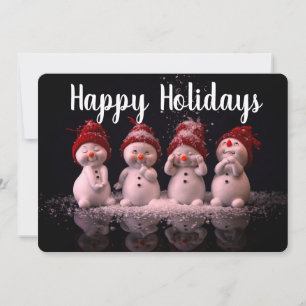 Tarjeta Festiva Snowmen de vacaciones